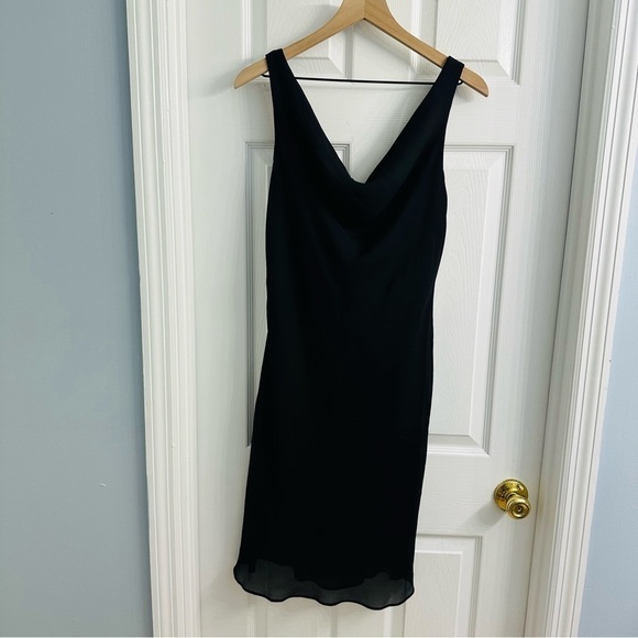 Vintage Y2K Dress Mini Cowl Neck Tie Back Cocktail Party Coquette Size Medium - Picture 3 of 7